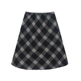 Women's Long Skirt Plaid A- line Skirt Women's Summer Casual Loose Bow Skirt