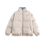 Unisex Winter Cotton Coat Stand-up Collar Cotton-Padded Clothes Double-Sided Plaid Cotton-Padded Jacket