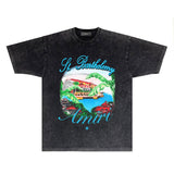 Amiri T Shirts Washed and Worn Retro Short Sleeve T-shirt