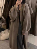 Women Knitted Cardigan Autumn and Winter Loose V-neck Knitted Cardigan Sweater Coat
