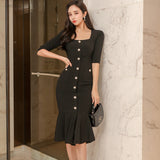 Women Maxi Dress Autumn Sexy Hip-Wrapped Dress Dress