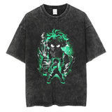 20242024 Fashion Streetwear Men Washed T Shirt Anime