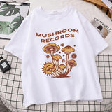 Retro Trippy Mushroom Cute T Shirts O-neck Casual Summer