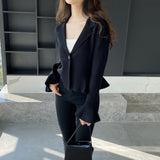 Women Cardigan Sweater V-neck Cardigan Woolen Coat Slim-Fit Short Coat Knitted Coat 8t8218