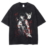 Men's T-shirts Vintage Baggy Tee Cotton Loose Short Sleeves