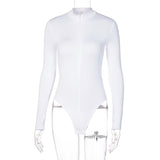 Women Jumpsuit Summer Long-Sleeve Zipper Slim Fit Jumpsuit