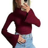 Ladies Leisure Knitwear round Neck Long Sleeve Spring Sweater