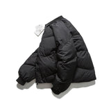 Unisex Winter Cotton Coat Baseball Collar Cotton-Padded Clothes Retro Loose Puffer Cotton-Padded Clothes