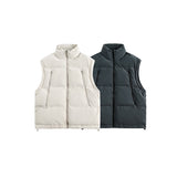 Unisex Winter Cotton Coat Zipper Pocket Decoration Stand-up Collar Cotton-Padded Clothes Vintage Detachable Sleeve Cotton Jacket