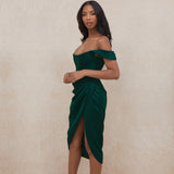 Harlem Night Attire Dress Slim Tube Top Slit Skirt Dress