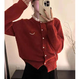 Women Knitted Cardigan Autumn and Winter Loose Sweater Coat
