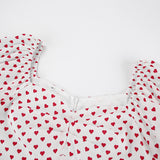 Women Dress Sexy off-Shoulder Heart Printing Dress
