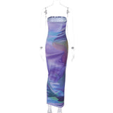 Women Dresses Summer Printing Slim Fit Backless Dress