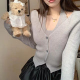 Women Knitwear Autumn Two-Piece Set Sweater Knitted Cardigan
