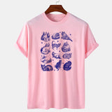 Cats Stars Printed T Shirt Letter Funny Quetes Printing