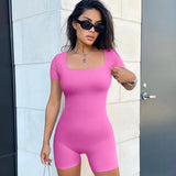 Women Jumpsuit Short-Sleeved Jumpsuit Sports Sexy Jumpsuit