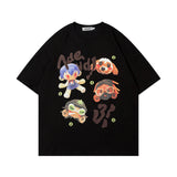 Men T Shirt Cartoon Graffiti Couple Short Sleeve T-shirt Retro