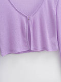 Women Sweater Knitwear Summer Fork Sun Protection Knit Cardigan V-neck Top