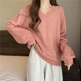 Women Knitted Pullover Autumn and Winter Loose Knitwear Top