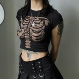 Women T-shirt Retro Crew Neck Top