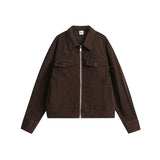 Unisex Jacket Autumn Corduroy Motorcycle Jacket