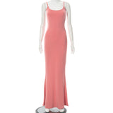 Women Dresses Casual Sleeveless Slim Fit Camisole Dress (Bla0420)