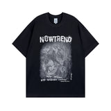 Men T Shirt Vintage Skull Print Short Sleeve T-shirt