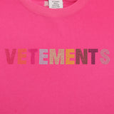 Vetements T Shirts VTM Rainbow Letter Rhinestone Loose Short Sleeve T-shirt