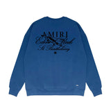 Amiri Long Sleeved Shirt Fashion Brand Crew Sweatshirts round Neck Sweater