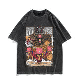 Anime Nika Luffy Washed Old Retro T-Shirt Short Sleeve