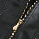 Red Leather Jacket Fall Winter Hooded Leather Women's Detachable Hat Long-Sleeve Zipper Fleece-Lined Wallet