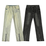Men Jeans Vintage Washed Straight Jeans