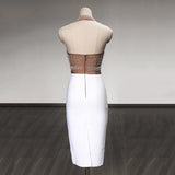 Women's Evening Dress Bandage One-Piece Dress Dress Color Matching Bandage Dress Dress