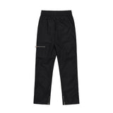 Men Sweatpants Solid Color Loose Zip Split Casual Straight Trousers