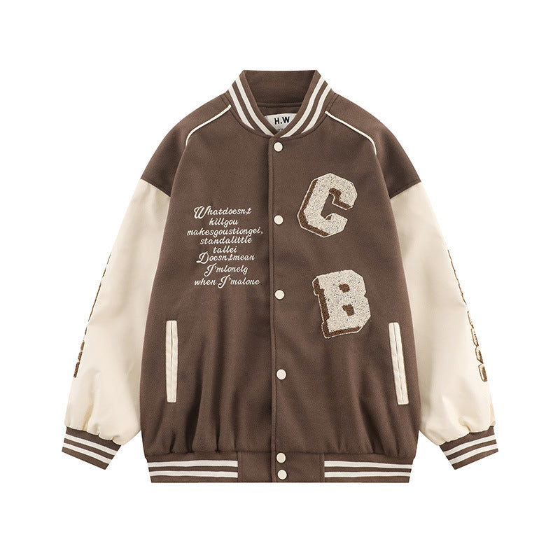 Men Jacket Coat Autumn and Winter Baseball Uniform Men's Jacket Ins Letter Embroidered Jacket