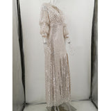Women Evening Gown Sexy Retro Green Sequins Dress Long Dress
