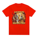 Active Shooter Funny Basketballer Meme Graphic T-shirt Men