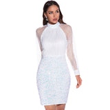 Women's Evening Gown Sexy Retro Long Sleeve Sequins Dress Dress