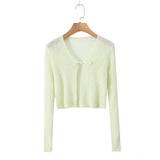 Women Tops Summer Bow Sun Protection Sweater Top