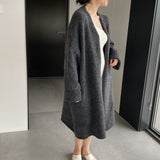 Women Cardigan Sweater Autumn and Winter Woolen Coat Baggy Coat Long Sleeve Jacket K331