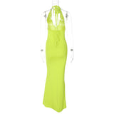 Women Dresses Spring Sexy V-neck Backless Dress