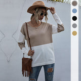 Women Knitted Sweater Loose round Neck Base See-through Mesh Knitted Sweater Women's Casual Autumn