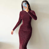 Women Dresses Summer Sexy round Neck Slim Fit Long Dress