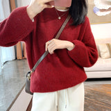 Women Knitwear Autumn and Winter round Neck Fil-Lumiere Knitwear Loose Sweater