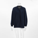 Women Trench Coat Jacket Baseball Uniform Windbreaker Jacket Loose Casual