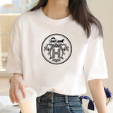 Luxury Brand Fashion letter H Surrey Printed Crew Neck