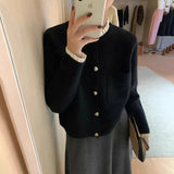 Women Knitwear Autumn and Winter round Neck Sweaters Cardigan