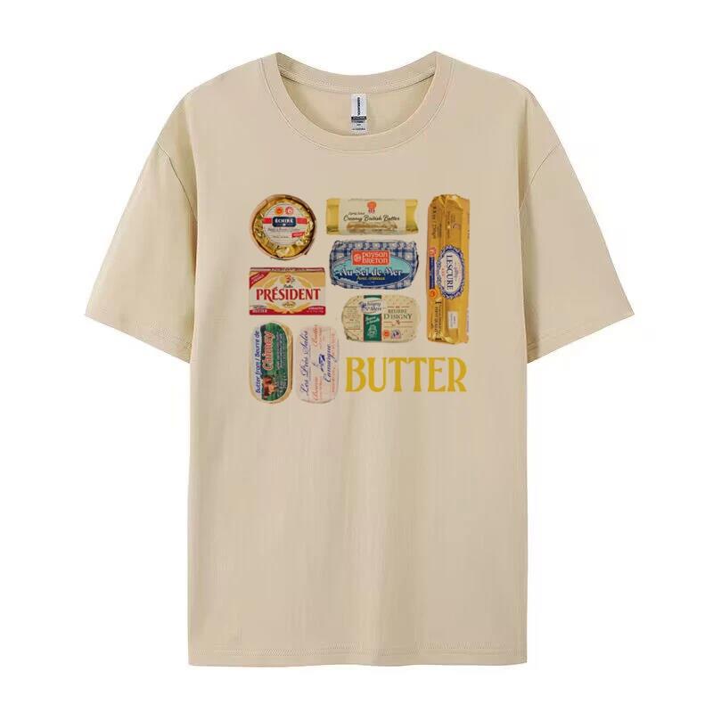 Women 90s Retro Butter Graphic T-Shirts Funny Butter Lover