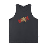 Mens Vest Bear Print Sleeveless T-Shirt Basketball Vest