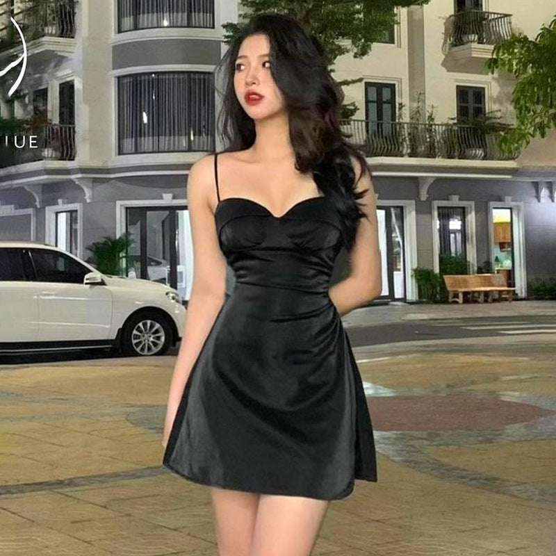Women Dresses Summer Short Skirt with Suspenders Dress